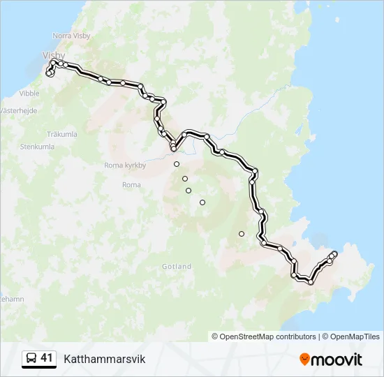 41 Bus Line Map