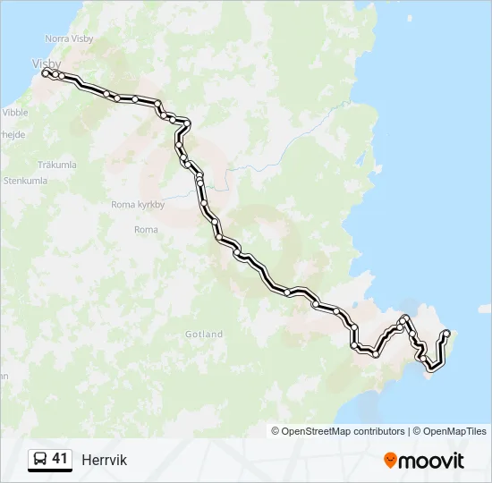 41 Bus Line Map