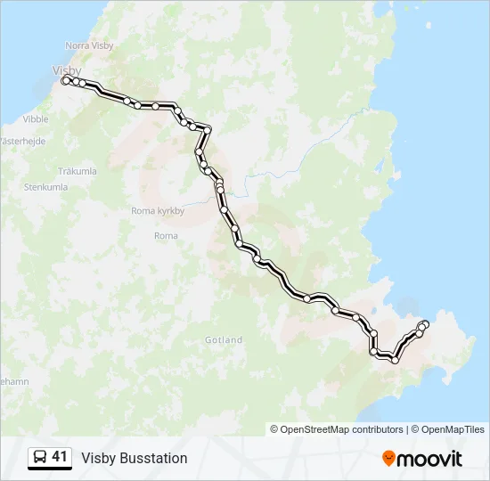 41 Bus Line Map