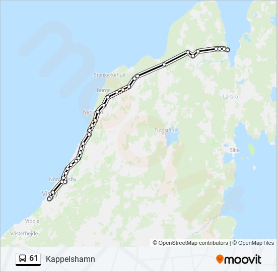 61 bus Line Map