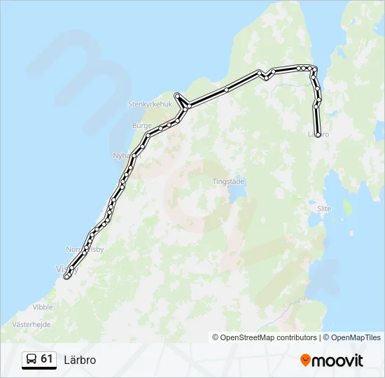 61 Bus Line Map