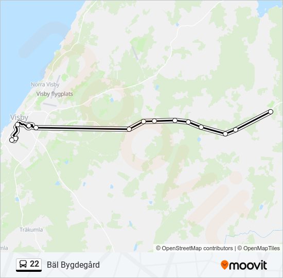 22 bus Line Map