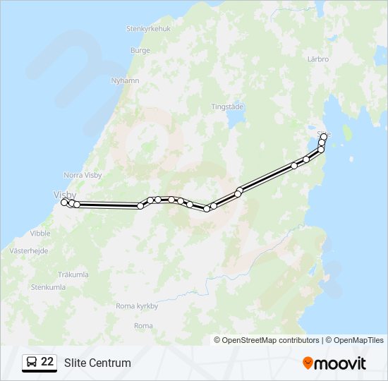 22 bus Line Map