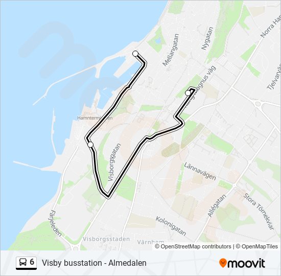 6 bus Line Map