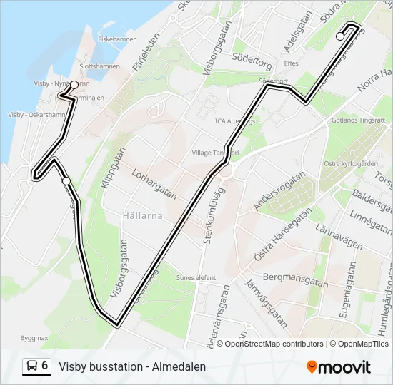 6 Bus Line Map