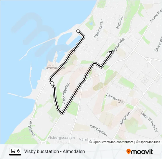 6 Bus Line Map