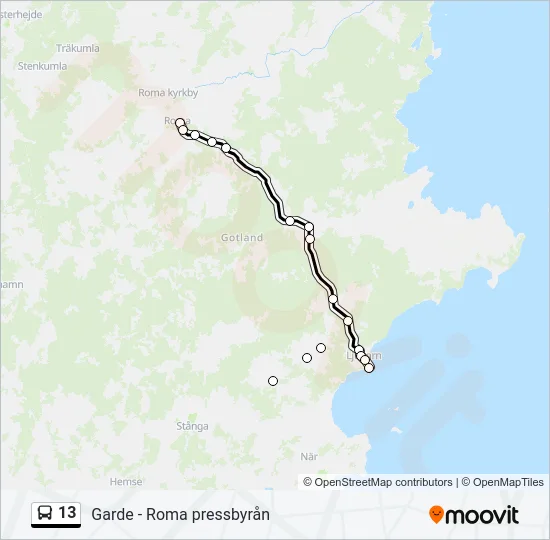 13 Bus Line Map