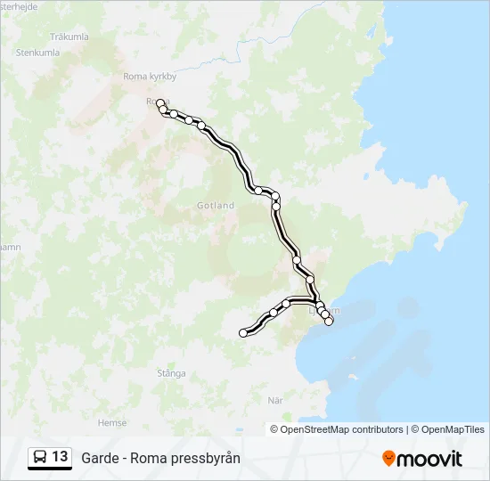 13 Bus Line Map