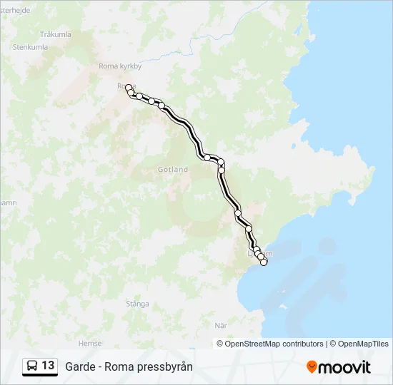 13 Bus Line Map