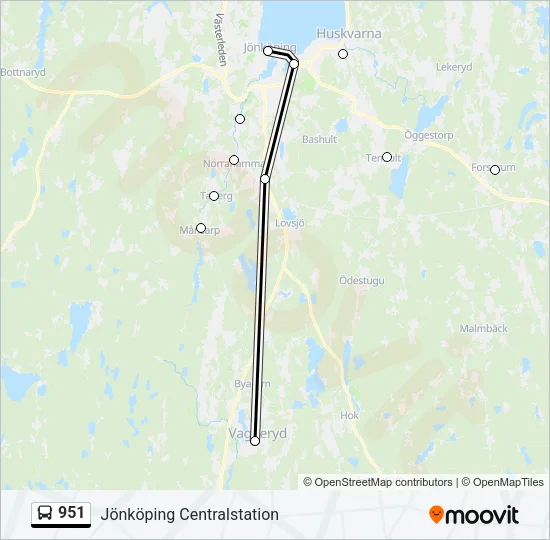 951 Bus Line Map
