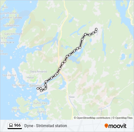 966 bus Line Map