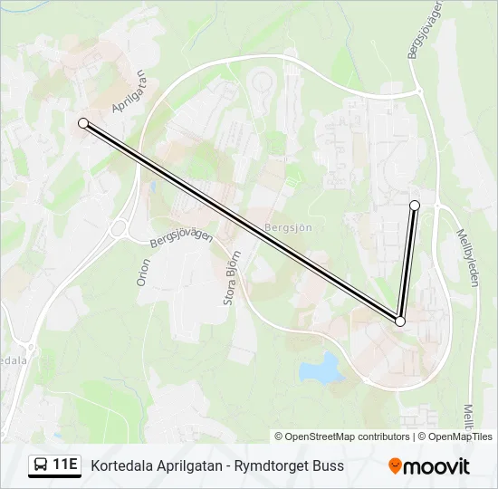11E Bus Line Map