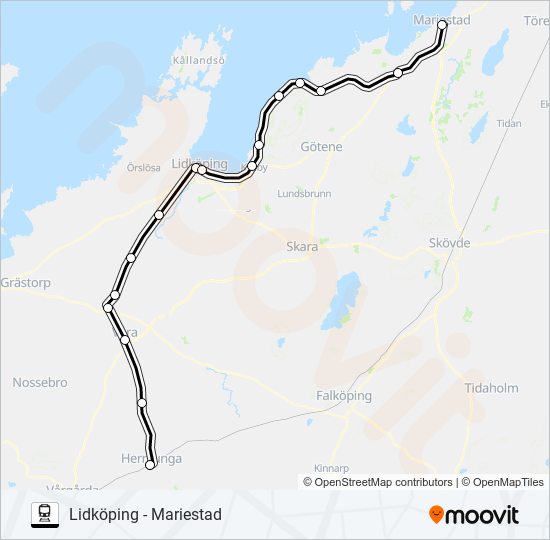 VÄSTTÅGEN train Line Map