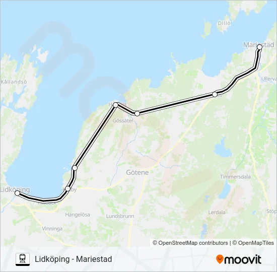 VÄSTTÅGEN Train Line Map