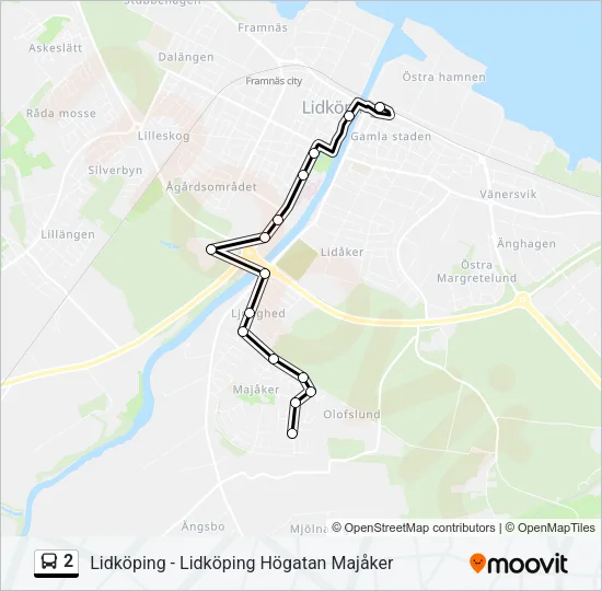 2 Bus Line Map
