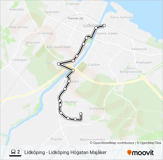 2 Bus Line Map