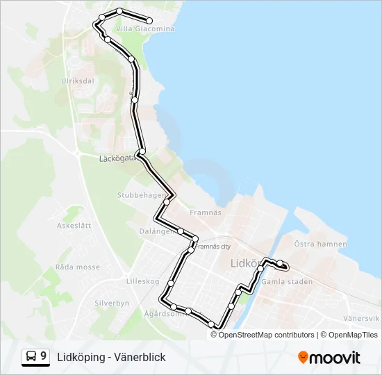 9 Bus Line Map