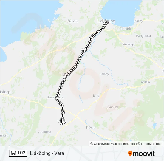 102 Bus Line Map