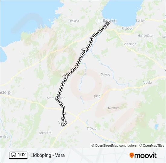 102 Bus Line Map