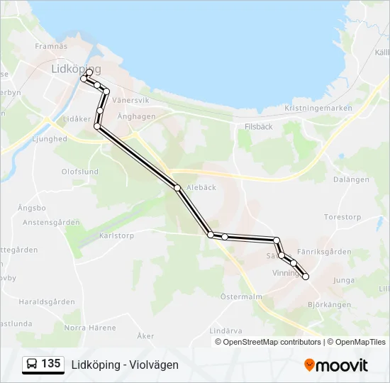 135 Bus Line Map