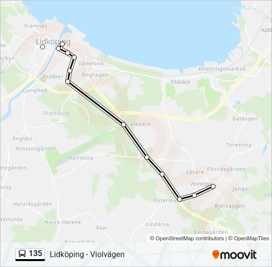 135 Bus Line Map