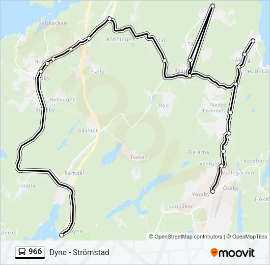 966 Bus Line Map