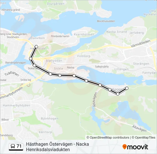 71 Bus Line Map