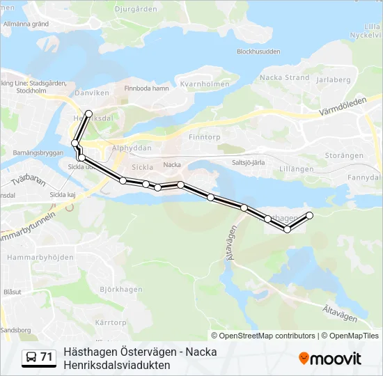 71 Bus Line Map
