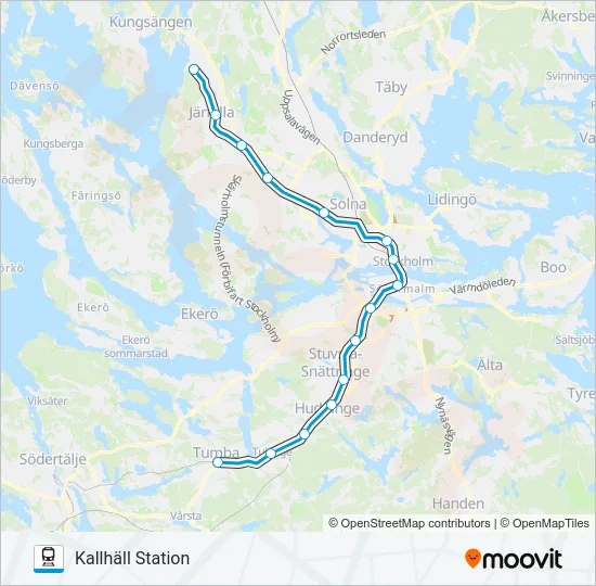 PENDELTÅG Train Line Map