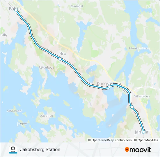 PENDELTÅG Train Line Map