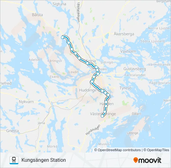 PENDELTÅG Train Line Map