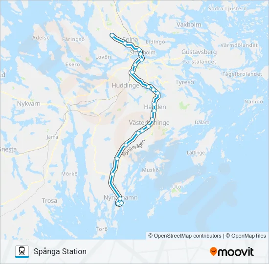 PENDELTÅG Train Line Map
