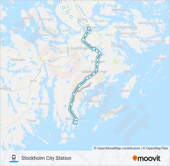 PENDELTÅG Train Line Map