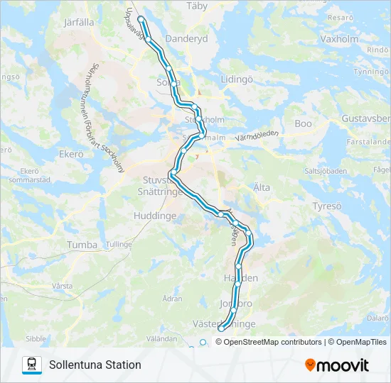 PENDELTÅG Train Line Map