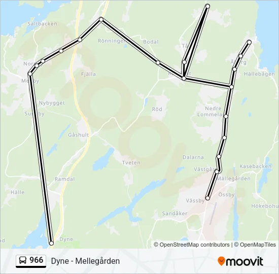 966 Bus Line Map