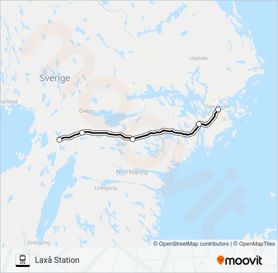 STOCKHOLM CENTRALSTATION - LAXÅ STATION  Line Map