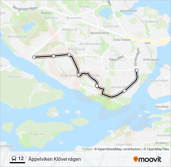 12 Bus Line Map