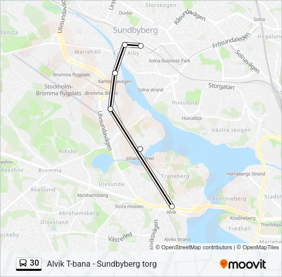 30 Bus Line Map