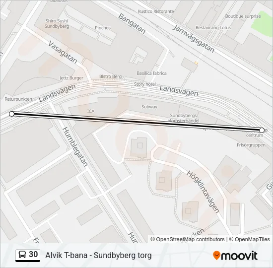 30 Bus Line Map