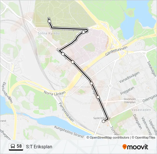 58 Bus Line Map