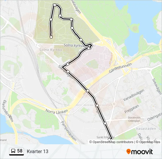 58 Bus Line Map