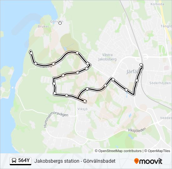 564Y bus Line Map