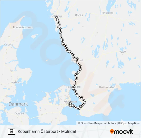 ÖRESUNDSTÅG Train Line Map