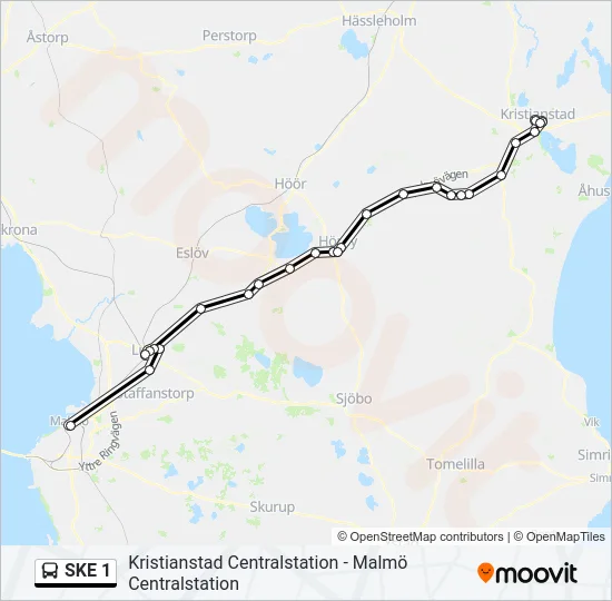 SKE 1 Bus Line Map