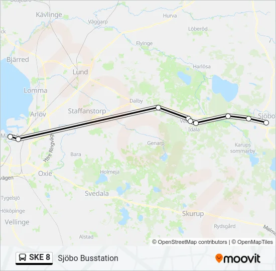 SKE 8 Bus Line Map