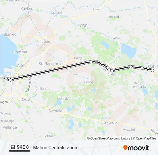 SKE 8 Bus Line Map