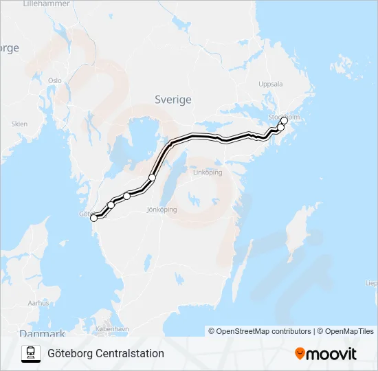 VR SNABBTÅG  Line Map