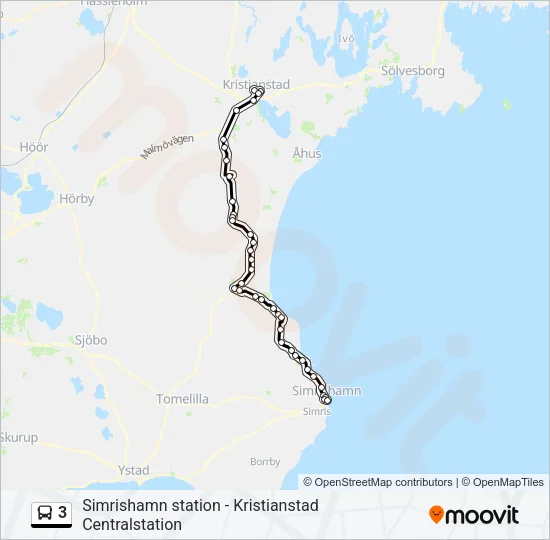 3 Bus Line Map