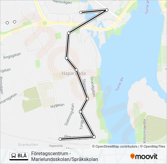BLÅ Bus Line Map