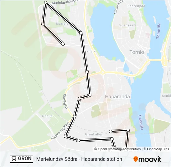 GRÖN Bus Line Map